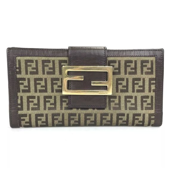 FENDI WALLET BI FOLD ZUCCA PATTERN CANVAS 2289 8M0032 TN9 099 Authentic - Picture 2 of 12